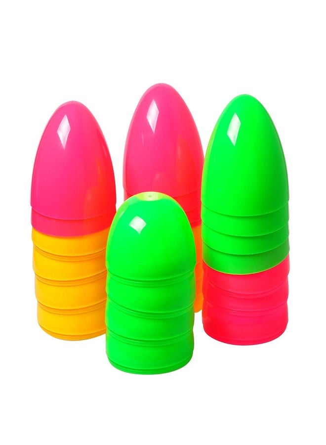OPACC 24 Fillable Plastic Easter Egg Hunt Party Supply Pack - 3" Assorted Color Plastic Eggs - Image 3